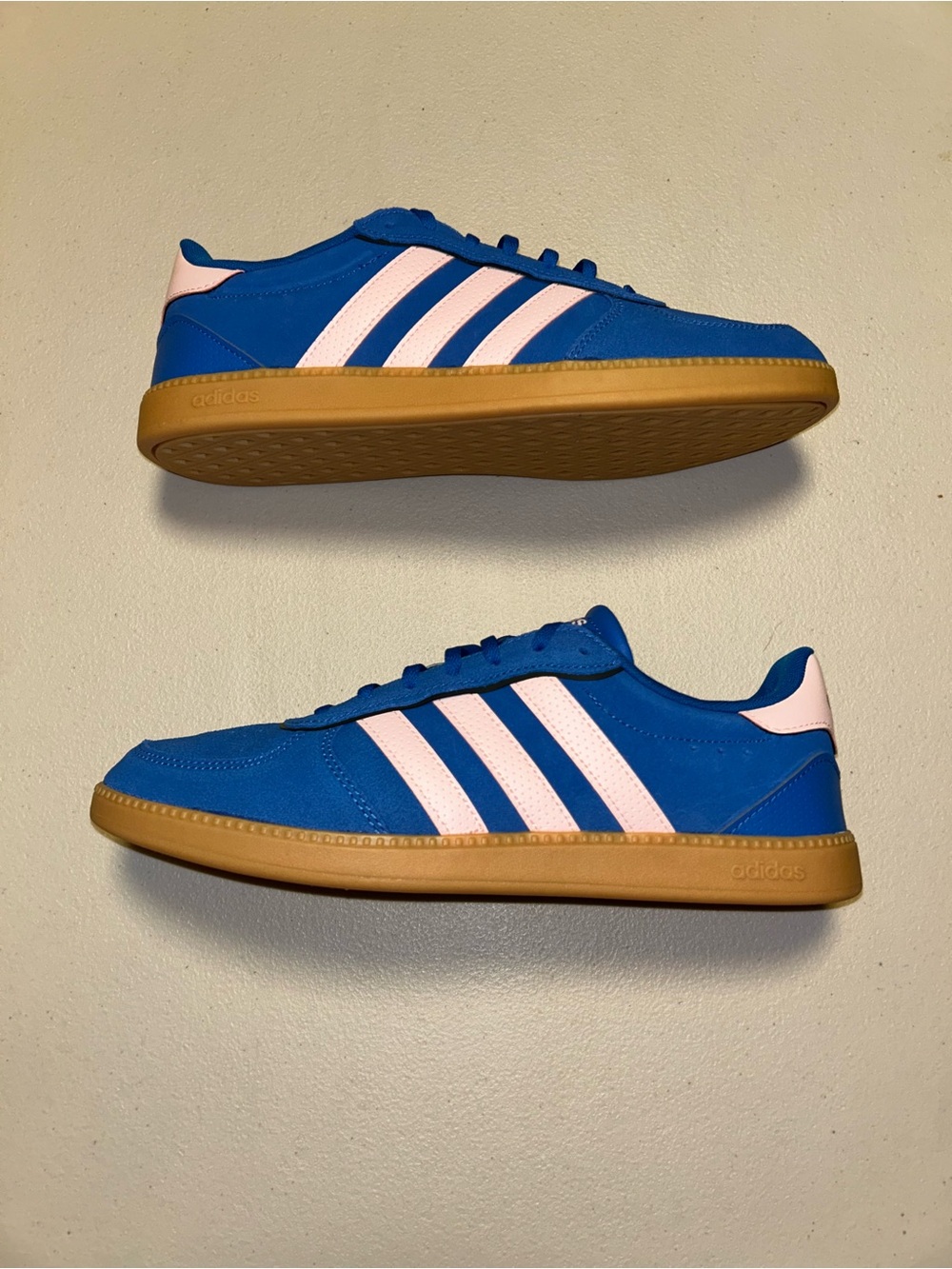adidas Blue Suede Sneakers with Light Pink Stripes - Women’s size 11 - NWOT